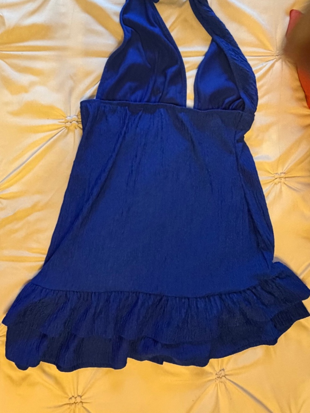 Royal Blue Halter Ruffle Dress Women’s XL US 12